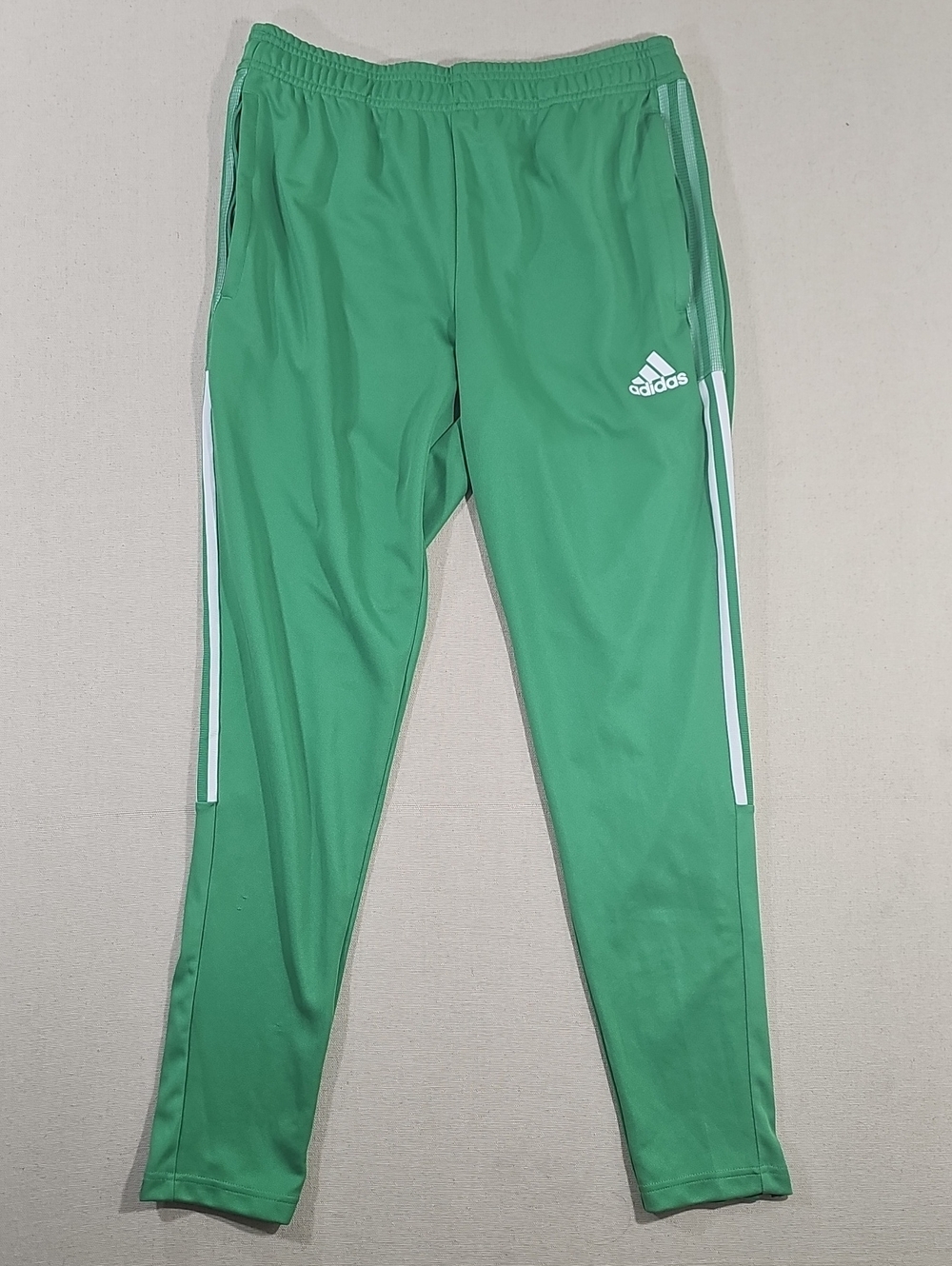 adidas Green Track Pants with White Stripes
